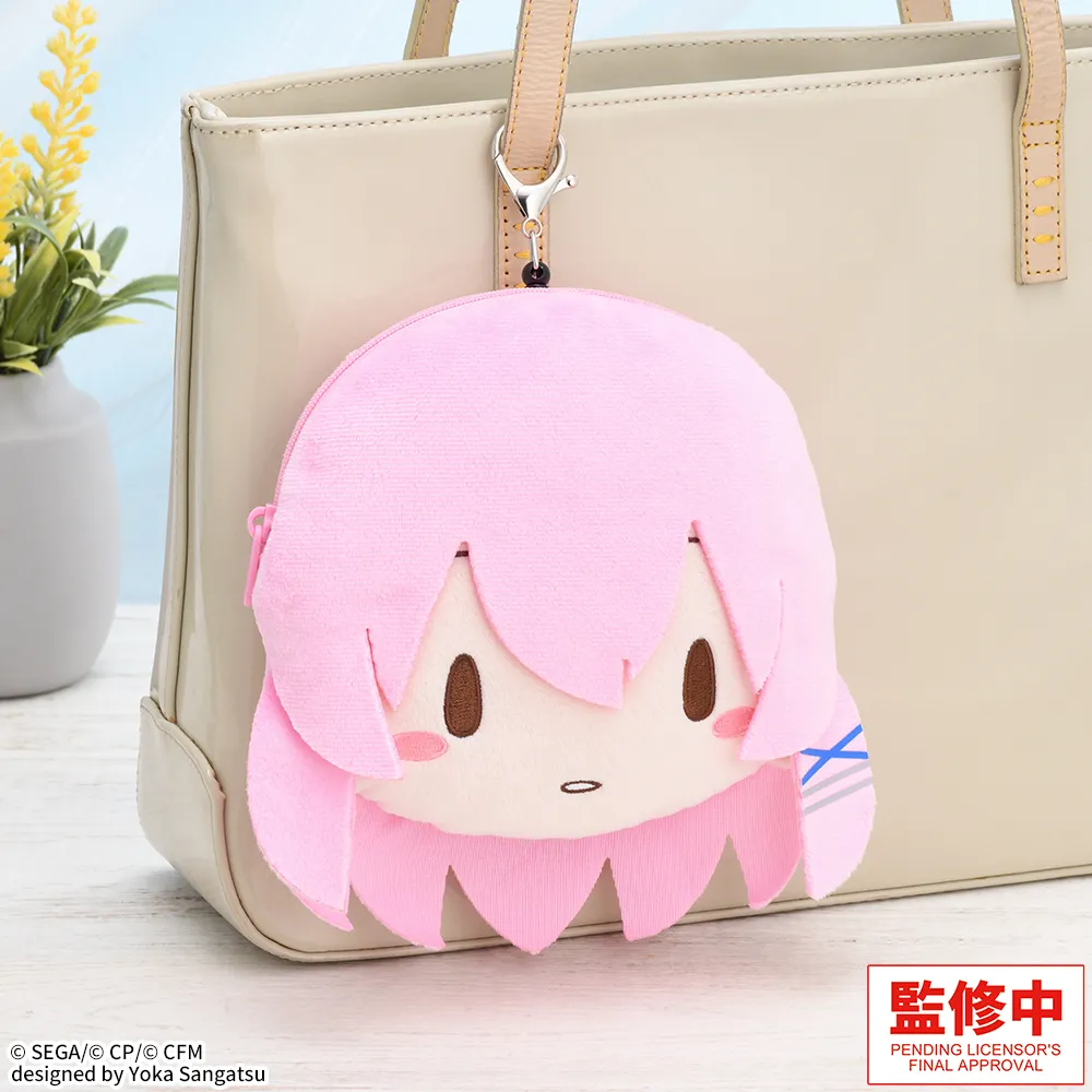 fuwa petit "HATSUNE MIKU: COLORFUL STAGE!" Face Pouch with Reel "School SEKAI Megurine Luka"